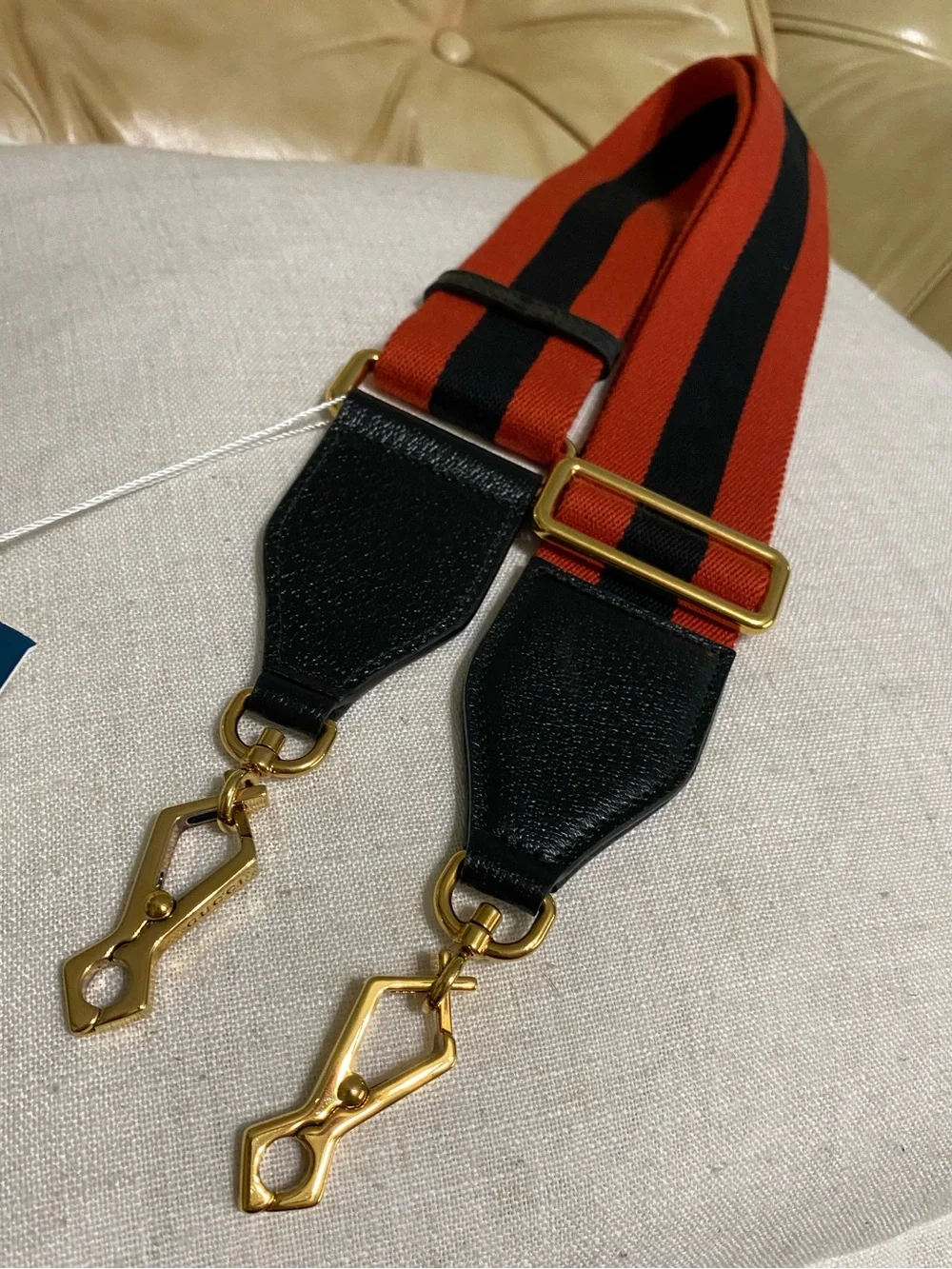 COA Gucci NEW Wide Web Replacement Bag Strap Navy/Red Wool Stripe Unisex